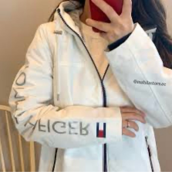 🤍💎💎Tommy Hilfiger Women's White Utility Jacket unisex - Picture 2 of 13